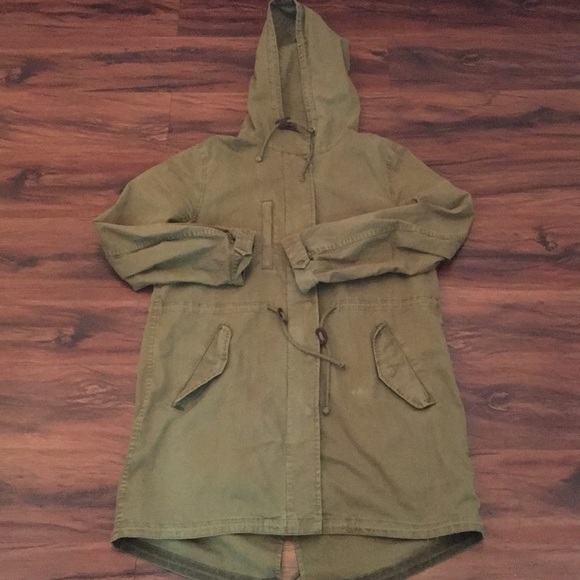 Madewell Jackets & Blazers - Madewell women’s green trench coat medium Hoodie